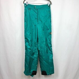 Descente Vintage Mens Sz 34 Teal Ski Snowboard Pants Insulated Full Side Zip Y2K